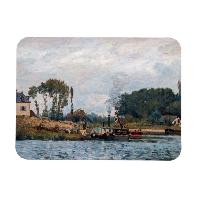 Magnet Flexible Alfred Sisley - Bateaux à l'écluse de Bougival (Horizontal)