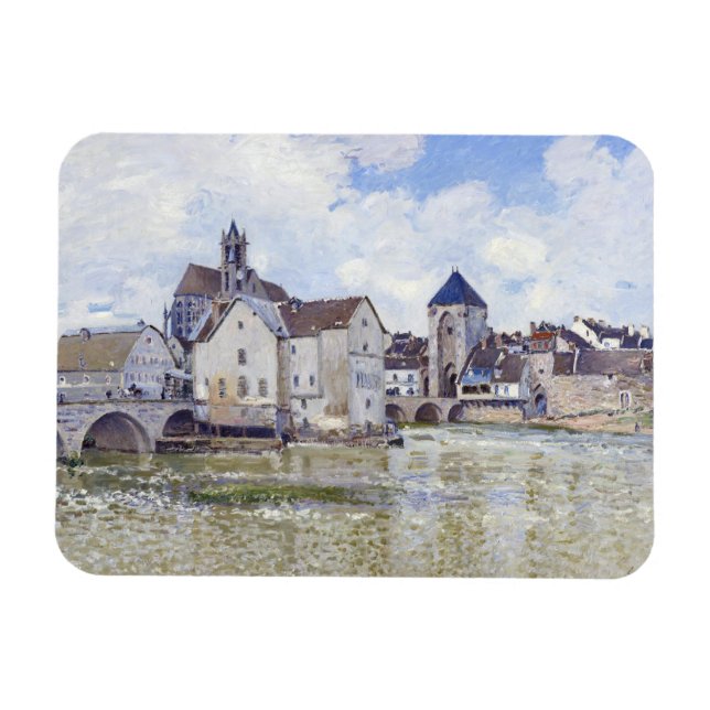 Magnet Flexible Alfred Sisley Bâtiments et ponts avec l'eau (Horizontal)