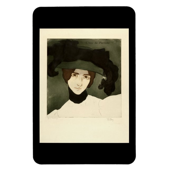 Magnet Flexible Alfredo Müller, Portrait Cléo de Mérode 1900 Poste (Vertical)