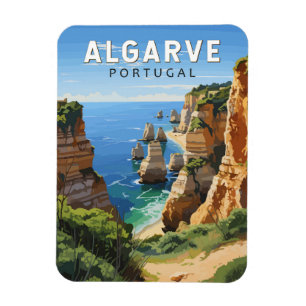 Magnet Flexible Algarve Portugal Travel Art Vintage