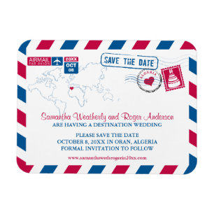Magnet Flexible Algérie Mariage par avion Enregistrer la date sz 3