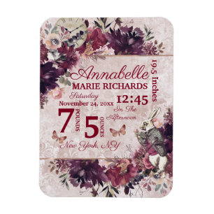 Magnet Flexible Alice au pays des merveilles Floral Custom Babth S