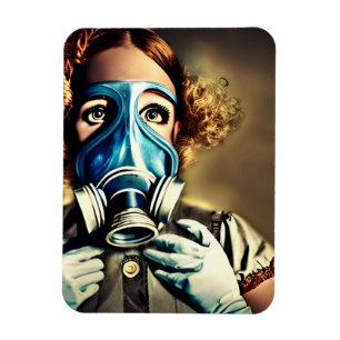 Magnet Flexible Alice dans un masque à gaz