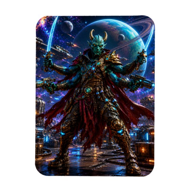 Magnet Flexible Alien Space Pirate Captain — Four-Armed Warrior (Vertical)