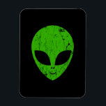 Magnet Flexible alien vert tête pour science-fiction extraterrestr<br><div class="desc">alien tête verte de science-fiction visage sourire extraterrestre grunge</div>