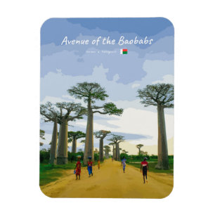 Magnet Flexible Allée des Baobabs, Madagascar - Paysage Rnd