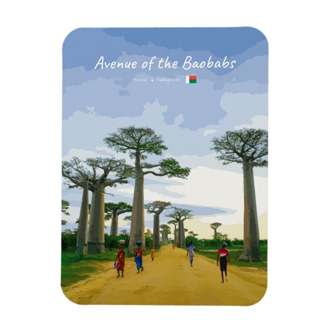 Magnet Flexible Allée des Baobabs, Madagascar - Paysage Rnd (Vertical)