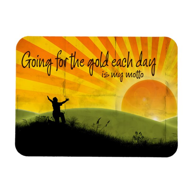 Magnet Flexible "Aller pour l'or" Motivation Affirmation Flexi (Horizontal)