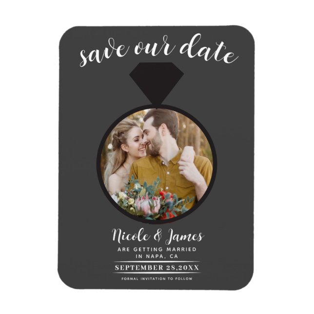 Magnet Flexible Alliance de mariage en gris foncé Photo Enregistre (Vertical)
