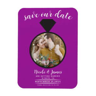 Magnet Flexible Alliance Fuchsia Photo Enregistrer la Date