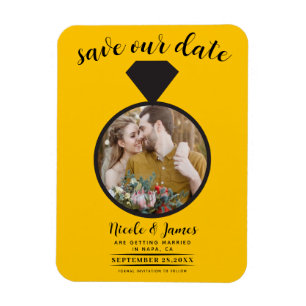 Magnet Flexible Alliance Jaune Tournesol Photo Date d'Enregistreme