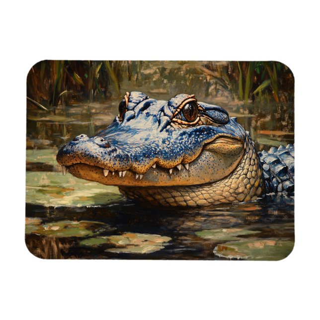 Magnet Flexible Alligator dans les Everglades Wildlife Art (Horizontal)