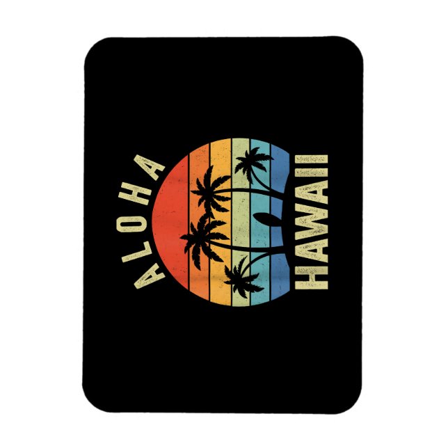 Magnet Flexible Aloha Hawaii Chemise d'île hawaïenne Plage de surf (Vertical)