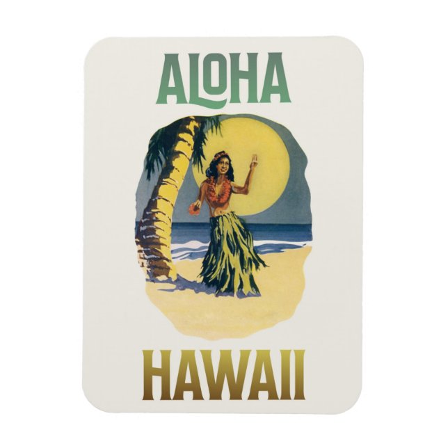 Magnet Flexible Aloha Hawaii Vintage Hula Girl (Vertical)