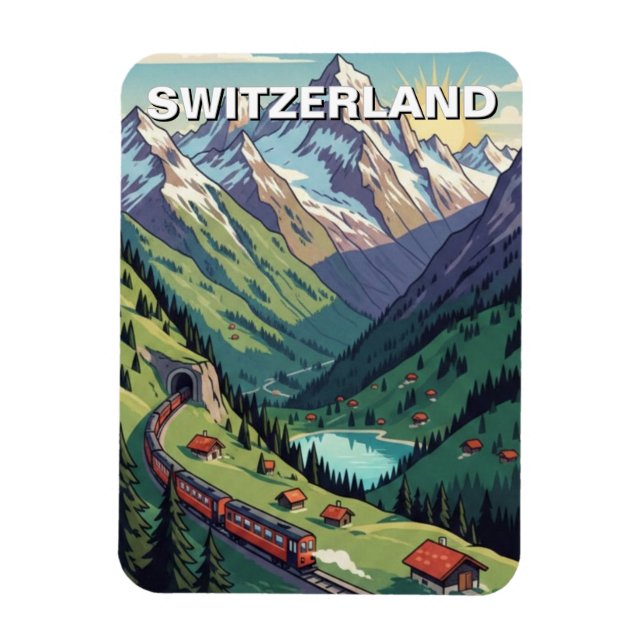 Magnet Flexible Alpes suisses Suisse Voyage (Vertical)