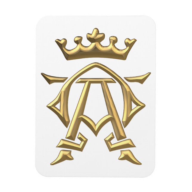 Magnet Flexible Alpha et oméga "3D" dorés avec symbole de la Couro (Vertical)