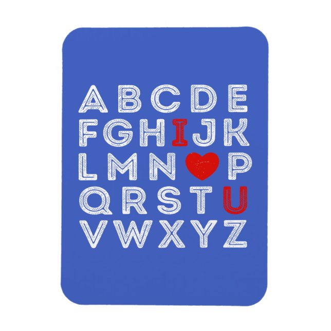 Magnet Flexible Alphabet ABC Je t'aime (Vertical)