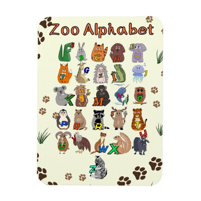 Magnet Flexible Alphabet animal Art pour enfants | Nu éducatif mig (Vertical)