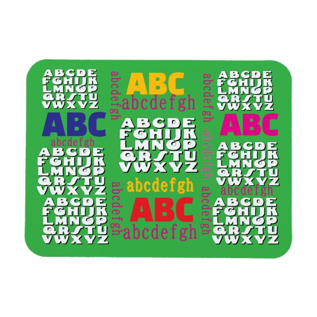Magnet Flexible Alphabet Arc-en-ciel Réfrigérateur Vert    (Horizontal)
