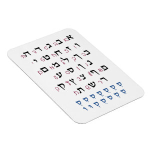 Magnet Flexible Alphabet hébreu avec couleur d'éducation juive N