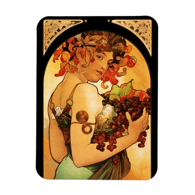 Magnet Flexible Alphonse Mucha Aimant aux fruits (Vertical)