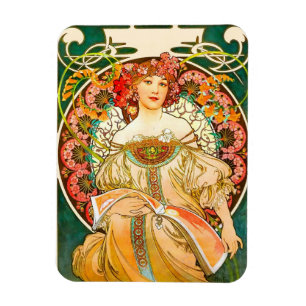 Magnet Flexible Alphonse Mucha Art Nouveau Daydream