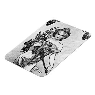 Magnet Flexible Alphonse Mucha brisé les fleurs
