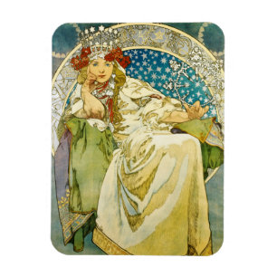 Magnet Flexible Alphonse Mucha Princess Hyacinth Art Nouveau