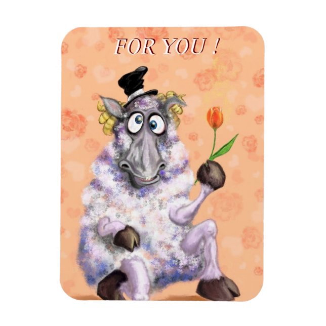 Magnet Flexible Amant romantique amusant bélier (Vertical)