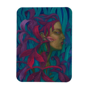 Magnet Flexible Amaryllis, femme & fleurs fine art pop-surréalisme