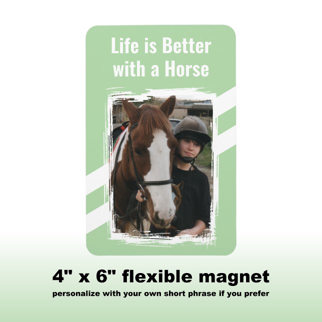 Magnet Flexible Amateur de cheval photo blanc vert (Créateur téléchargé)