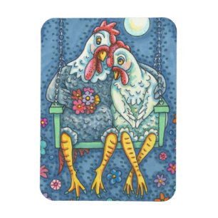Magnet Flexible AMATEURS DE ROOSTER & HEN, Rectangle DE POULET