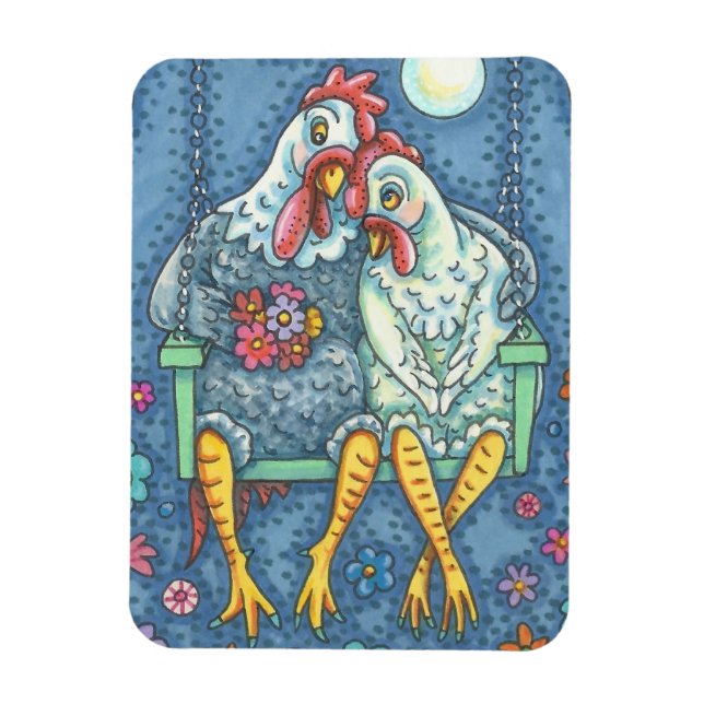 Magnet Flexible AMATEURS DE ROOSTER & HEN, Rectangle DE POULET (Vertical)