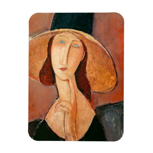Magnet Flexible Amedeo Modigliani - Jeanne Hebuterne en grand Casq (Vertical)