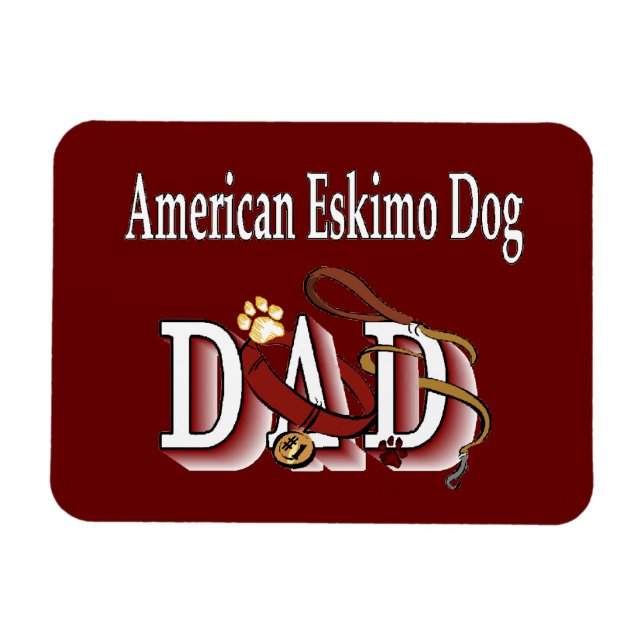 Magnet Flexible American Eskimo Chien DAD (Horizontal)