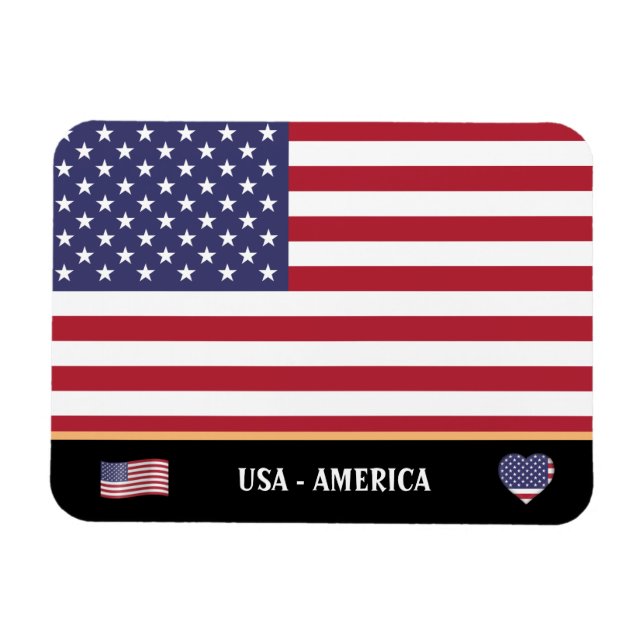 Magnet Flexible American Flag & Voyage de pays aux États-Unis /Éta (Horizontal)
