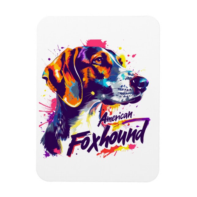 Magnet Flexible American Foxhound (Vertical)