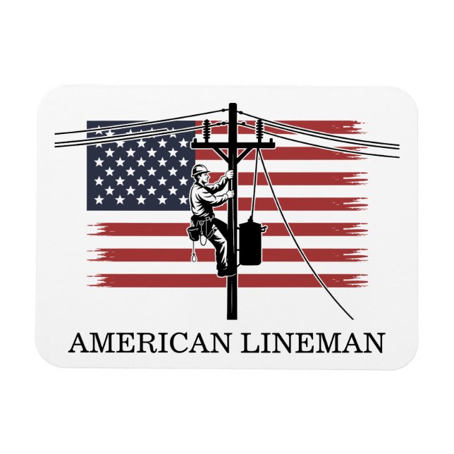 Magnet Flexible American Lineman Flag – Electrician & Utility Work (Horizontal)