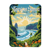 American Samoa National Park Illustration Retro