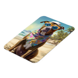 Magnet Flexible American Staffordshire sur la plage, cadeau d'été