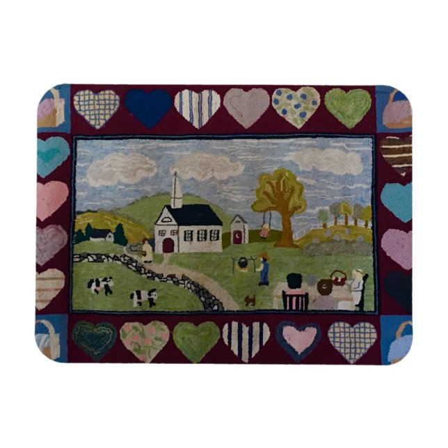 Magnet Flexible Amérique Pays Tapis crocheté (Horizontal)