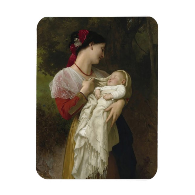 Magnet Flexible Amiration maternelle par William Bouguereau (Vertical)