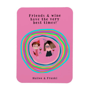 Magnet Flexible Amis et vin Anniversaire