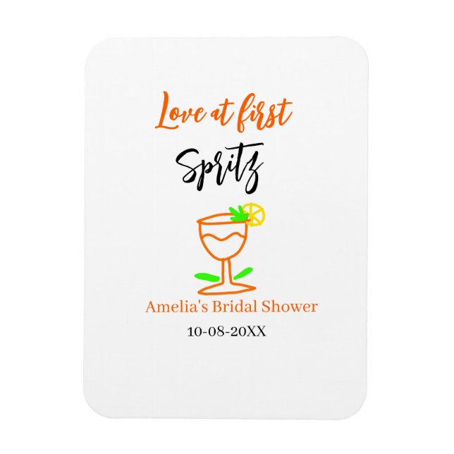 Magnet Flexible Amour au premier spritz orange noir enterrement de (Vertical)