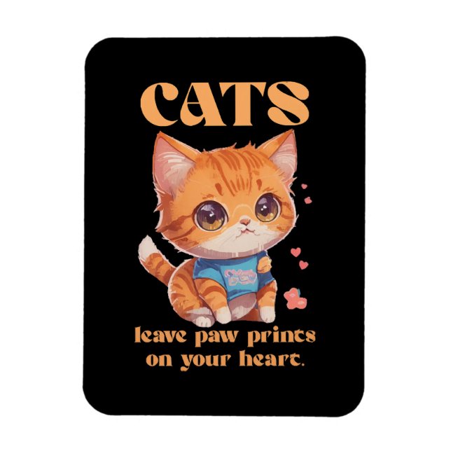 Magnet Flexible amour de chat mignon (Vertical)