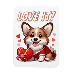 Magnet Flexible Amour de Corgi Mignon