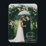 Magnet Flexible Amour et Merci Mariage Merci Photo<br><div class="desc">magnets mariages Mercis avec votre photo préférée de jour de mariage. Customisez ces magnets avec vos noms et photo verticale. Contactez-moi par l'intermédiaire de mon magasin si vous avez besoin d'aide.</div>
