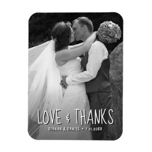 Magnet Flexible Amour Et Merci Personnalisé Mariage Merci Photo