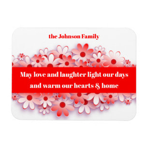 Magnet Flexible Amour et rire Warms Hearts & Home Flower
