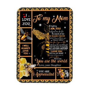 Magnet Flexible Amour maman   Lettre À Ma Mère Vous Êtes Le Monde